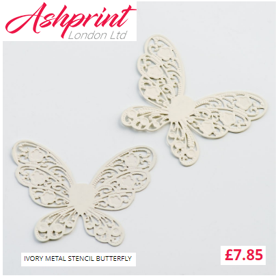 Ivory Metal Stencil Butterfly